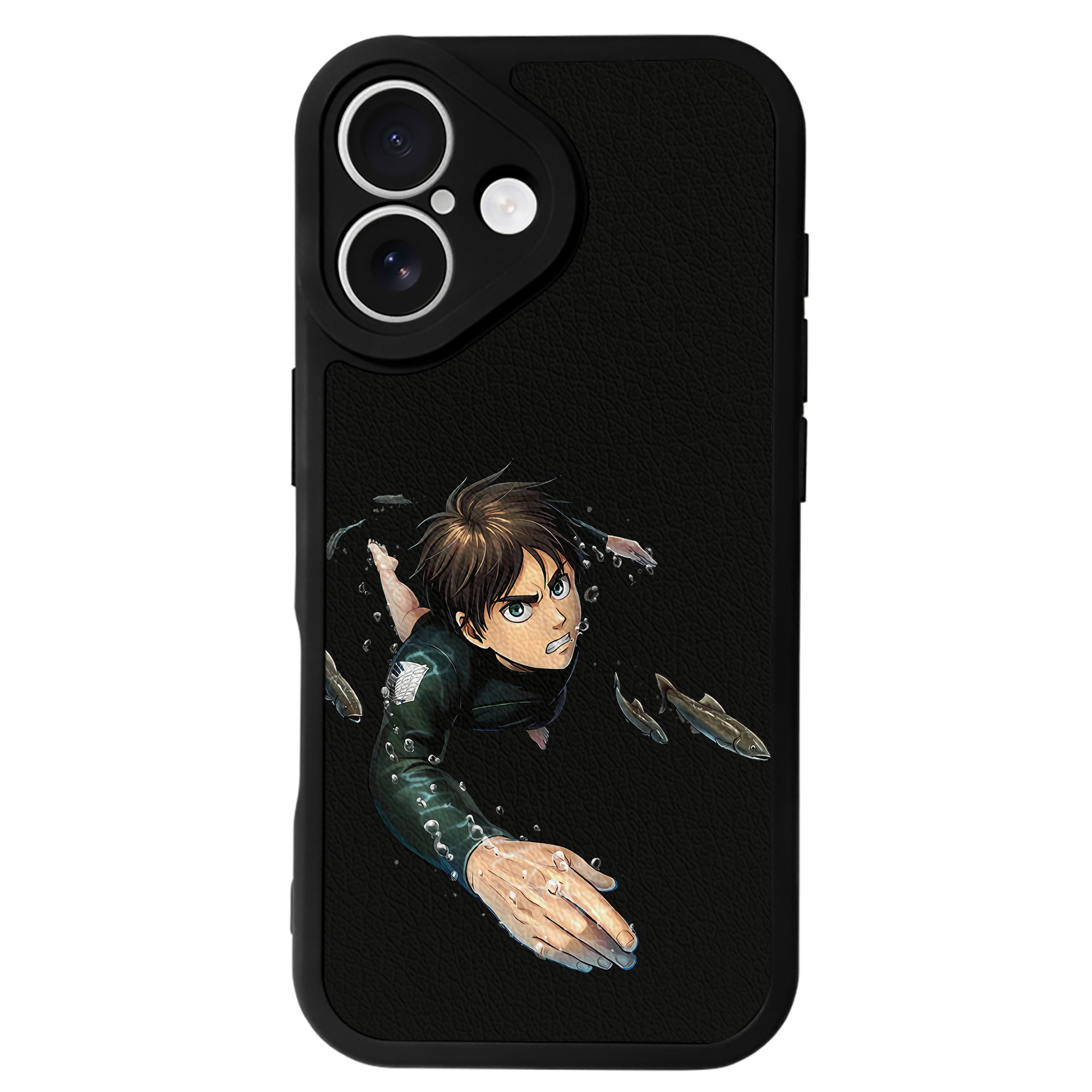 （画像用） 進撃の巨人 エレン･イェーガー Attack on Titan Eren Jäger 【iPhone 16シリーズ対応】シリコンスマホケース（レザー調） 材質：シリコン